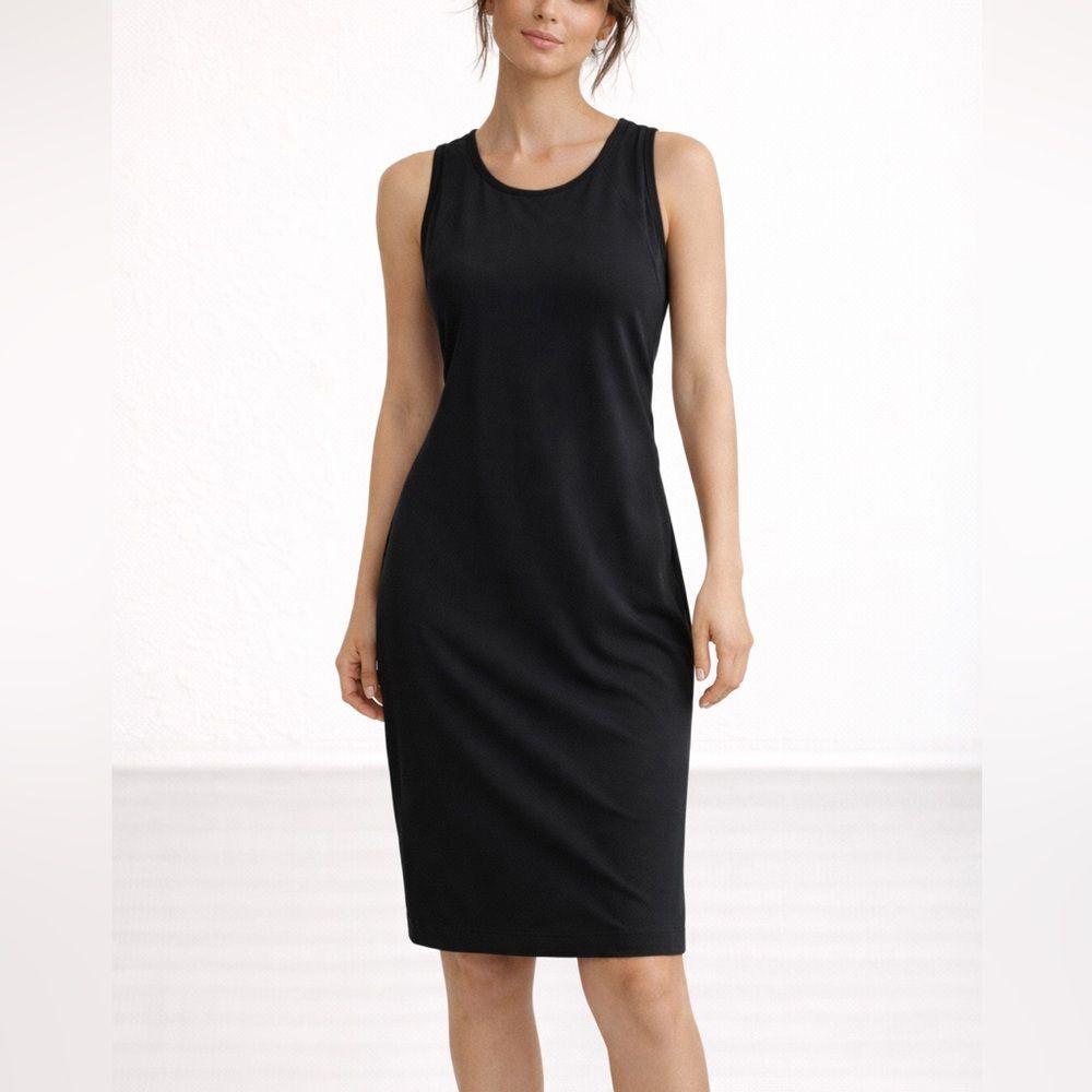 Athleta Stellar En Route Black Sleeveless Dress Women’s Size Large Athleisure